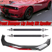 For Dodge Challenger SRT Front Bumper Lip Splitter Spoiler Strut Carbon Fiber