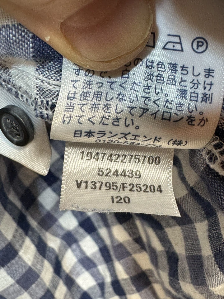 Camisa Lands End Para Hombre XXL Draper James Informal Abotonada Algodón Cuadros Azul y Blanco Foto 4 de 4