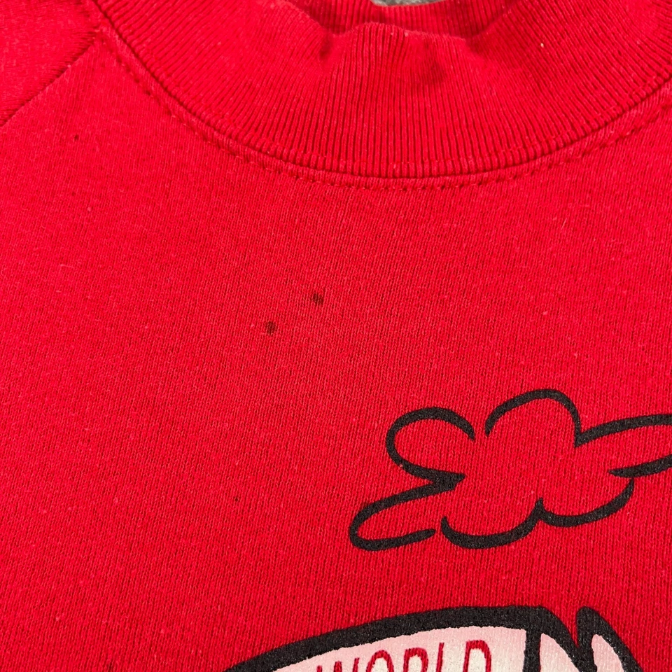 VTG TWA Airlines Sweatshirt Mens Large L Red Cartoon Graphic Raglan 90s USA Made - Image 4 of 4