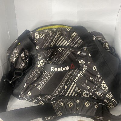 Vintage Official Reebok One Series Duffle Bag Black White Nylon Rare Print