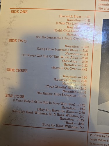 “The Legend Of Hank Williams In Song And Story” (2)Vinyls Good/fair LP Record - Picture 4 of 10