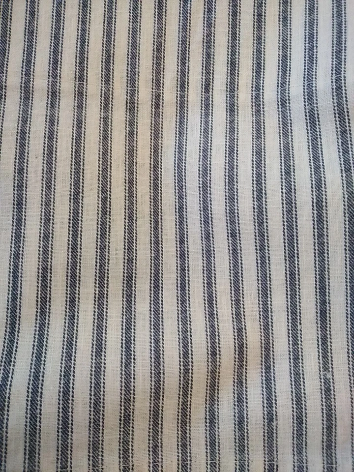 Cortinas Country Marca Gris Blanco Tictac Rayas Cenefa 84"Wx12"L Mezcla Algodón Foto 2 de 4