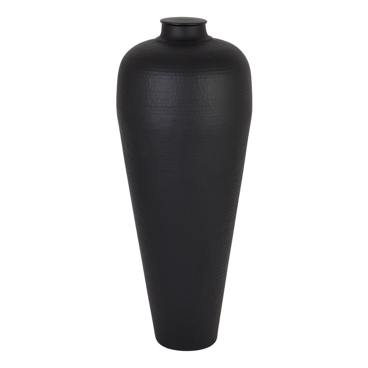 Matt Black Large (103 cm) or Small (41 cm) Hammered Vase Without