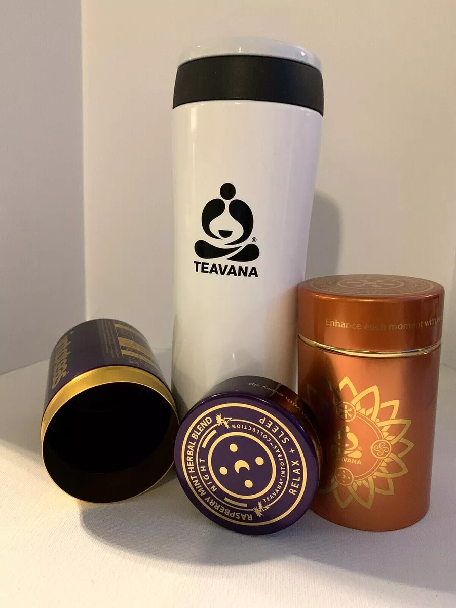 Teavana thermos Tea Infuser and tea tins tin New No Box Rare