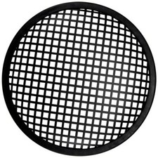 18" Metal Waffle Speaker Grill, Black Steel, Rubber Edge, SWG-18