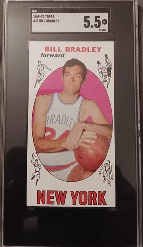 1969-70 TOPPS BILL BRADLEY New York Knicks Hall Of Famer Graded SGC 5.5 Ex+Con