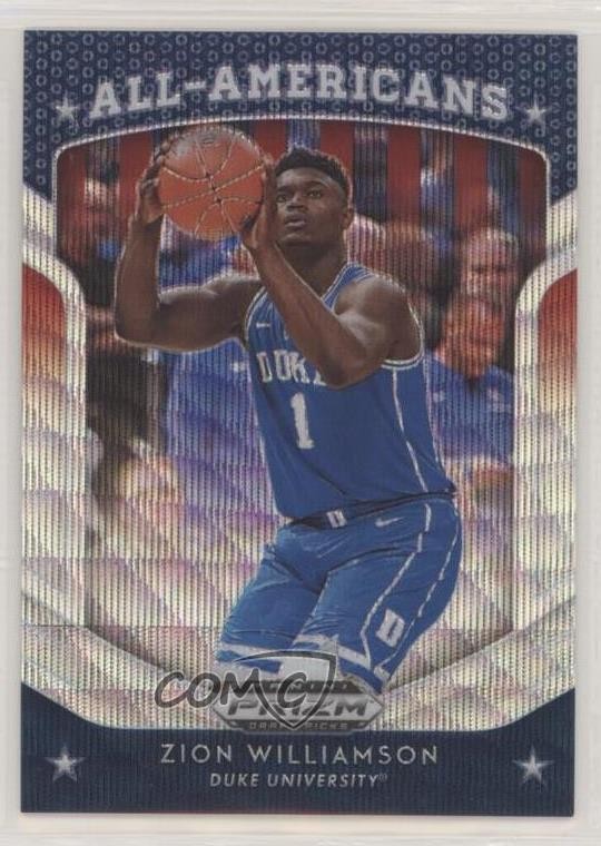 2019-20 Prizm Draft Picks All-Americans Blue Wave Zion Williamson Rookie RC 1q5