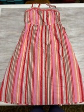 LOFT Striped Cross Back Maxi Dress in Pink and Red