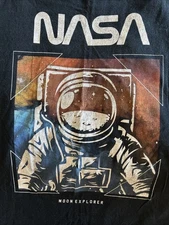 NASA Moon Explorer Astronaut Men's Short Sleeve Graphic Hyper Space Tee Tshirt