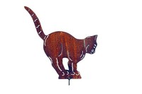 Gartenstecker Katzenbuckel Edelrost Kater Gartenfigur Gartendeko Landhausstil