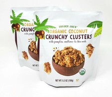 2 Packs of Trader Joe's Organic Coconut Crunchy Clusters 150g EACH