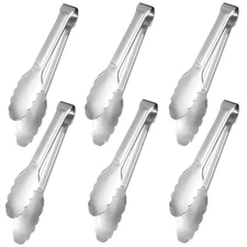 Sunenlyst Kitchen Tongs, 6Pcs Tongs Stainless Steel for Serving Food, Metal T...