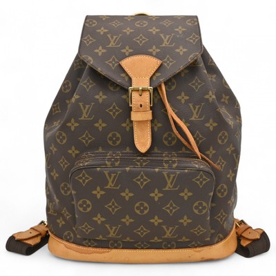 Auth LOUIS VUITTON Monogram Montsouris GM Backpack Vintage Brown Leather lv2...