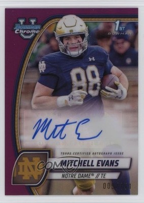 2024 Bowman U Chrome Prospect Fuchsia Refractor 9/150 Mitchell Evans Auto 06v5