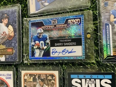 BARRY SANDERS AUTO 2024 Pro Set PIXEL BOWL Blue Shimmer /25  DETROIT FANS ONLY 