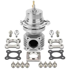 UNIVERSAL EXTERNAL 46MM TURBO 4-BOLT 6" WASTEGATE BYPASS EXHAUST+SPRING SILVER