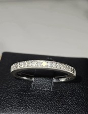 9k White Gold Half Eternity Ring Size O