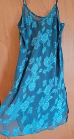 Vintage Christmas Green Short & Sheer Strappy Sexy Nightie Size Small