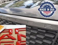 COMPATIBLE WITH 2019 2020 2021 2022 2023 DOMED RAISED RED FRONT GRILLE LETTERS