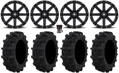 MSA Clutch 14'' Wheels Black 29'' Mud XC Tires Yamaha Grizzly Rhino