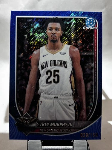 2025-26 Bowman Chrome Trey Murphy III Blue Shimmer (/150) #BCV-141 Pelicans 0191