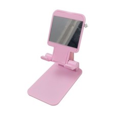 Folding mobile cell phone stand PINK with mirror 