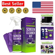 Multi-Surface 16oz Screen Cleaner Spray Microfiber Cloth for Clear Screens