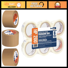 Medium Duty Hot Melt Shipping Packaging Tape - Clear, 48mm x 100m, 6 Rolls