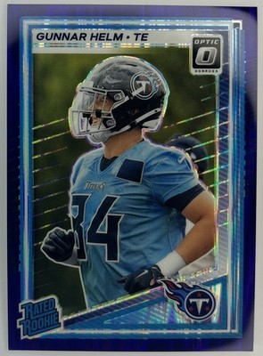 2025 Panini Optic Purple Shock Rated Rookie Gunnar Helm #294 Titans NFL