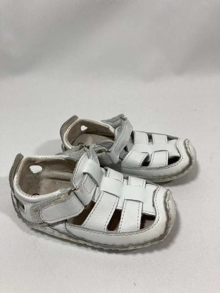 Stride Rite Blanco Pescador Bebé Niña Sandalia Talla 7 Movimiento Natural Foto 2 de 4