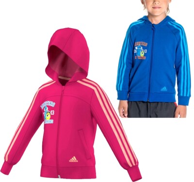 Adidas Disney Monsters Hooded Pullover Sweat Jacket Track Jacket Hood Pink Blue
