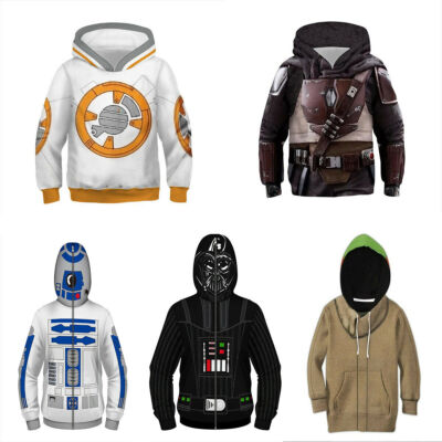 Star Wars The Mandalorian Baby Yoda Kids Hoodie Jacket Coat Sweatshirt  Costumes UK