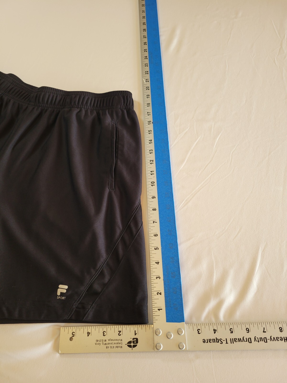 FILA Sport Uomo Performance Nero Pantaloncini Sportivi Tasche Coulisse Taglia XXL