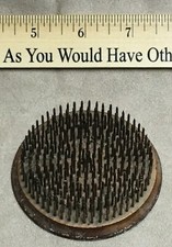 Vintage Round Heavy Metal Spike Flower Floral Frog 3 inch