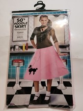 Girl's 50s Poodle Skirt Pink Sequin Leash Size 8/10 Halloween Costume