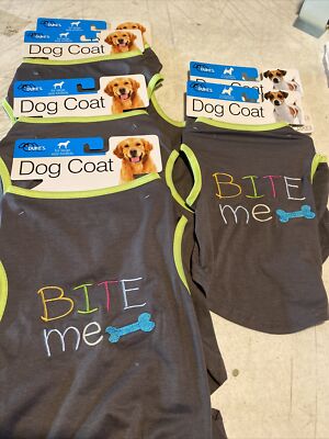 6 New Dog Shirts Bite Me Grey Doggy Large & Small (6)