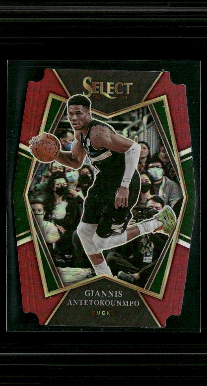 2021-22 Panini Select #140 Giannis Antetokounmpo Maroon Prizms Die Cut #/175