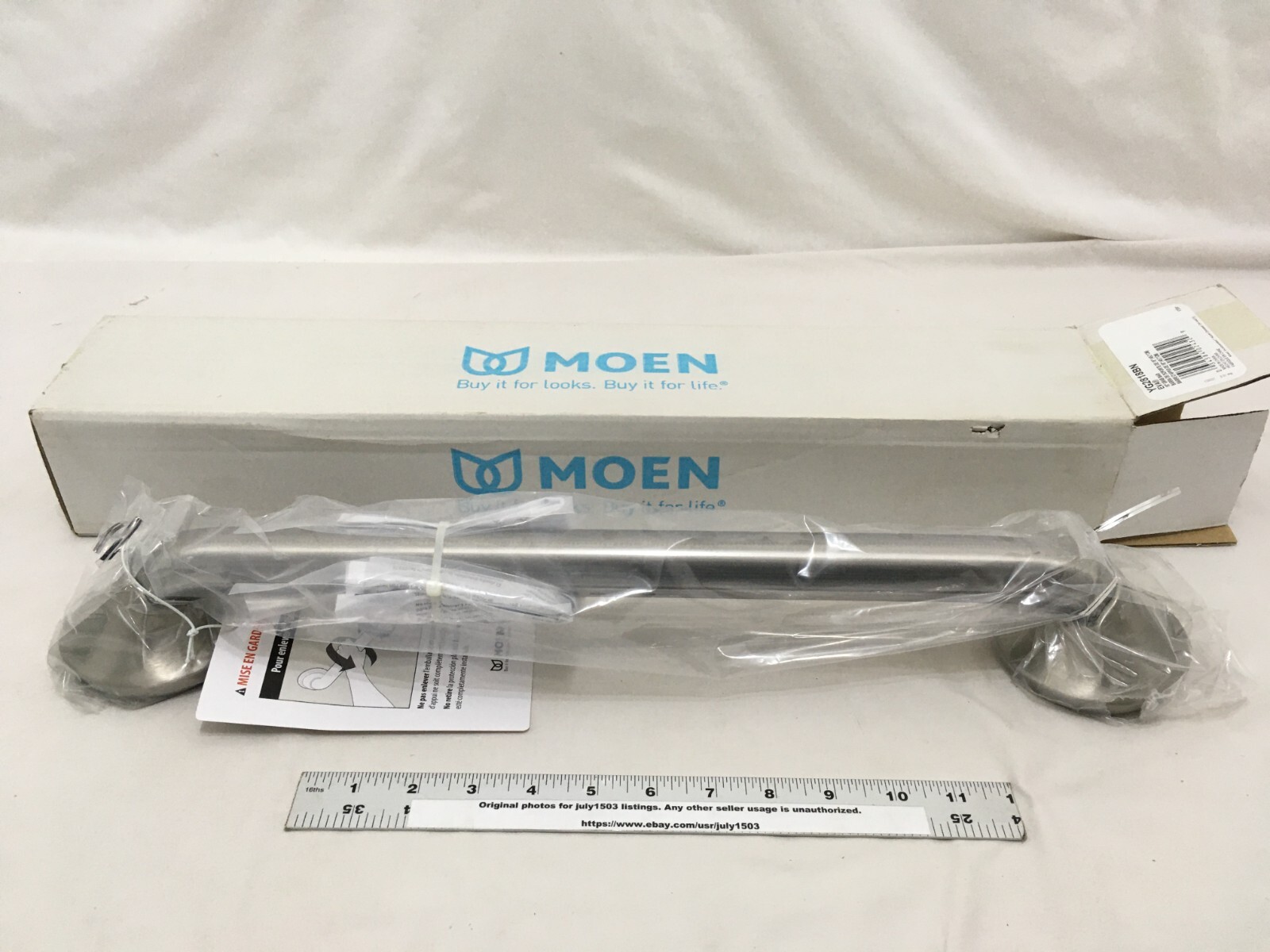(1) NEW Moen Eva 18" Grab Bar BRUSHED NICKEL YG2818BN 34584024329