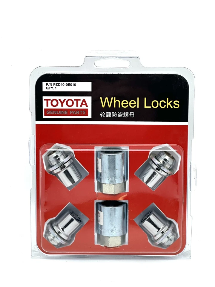 Conjunto de trava de roda de liga leve Toyota original do fabricante (curtos) com 2 chaves, com logotipo da coroa - Imagem 3 de 4