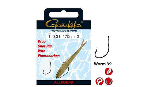 Фторуглеродная установка Gamakatsu Dropshot Rig Allround Lnge 170м Hakengre 1 2 3 4 1790₽