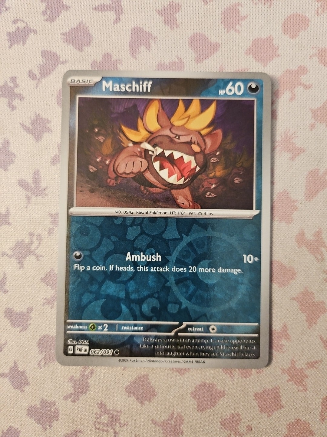 Maschiff 62/91 - Reverse Holo - Pokemon Paldean Fates - NM