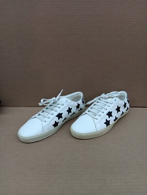 Saint Laurent Men's SL06 Court Classic Star Sneakers- White- Sz