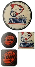 SOUTH CAROLINA STINGRAYS VINTAGE ECHL OFFICIAL GAME PUCK VEGUM MFG. - SLOVAKIA 