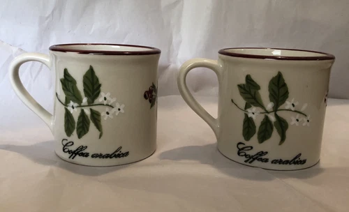 (2) Hartstone Pottery/ Coffee Arabica Mugs/ Rogers Family/ S.F. BAY COFFEE