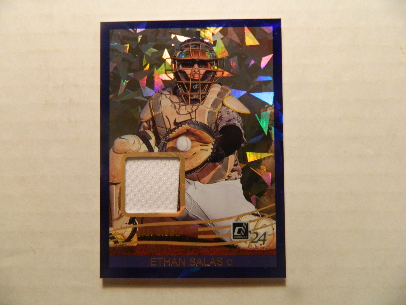 2024 Donruss 84 Retro Blue Cracked Ice Jersey Card of Ethan Salas - Padres
