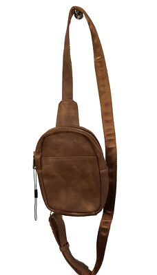 Telemark Tan Small Sling Bag Crossbody Fanny Pack Faux Leather  Purse