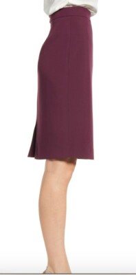NEW Women zip closure Solid Pencil Skirt Size Warm Plum
