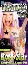 Tinsley Transfers Rock Star 6Pc Temporary Tattoos FX Costume Kit, 11.75''