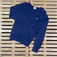 Mens Sweater Jumper V Neck Lacoste Vintage Size 4/L