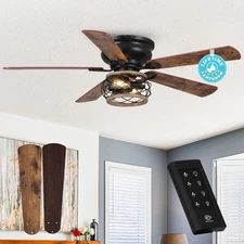 Low Profile Ceiling Fans with Lights and Remote, 48 Inch Ceiling Fan with Light